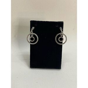 Napier Screw Back Clip On Earrings Silver Tone Circle Dangle